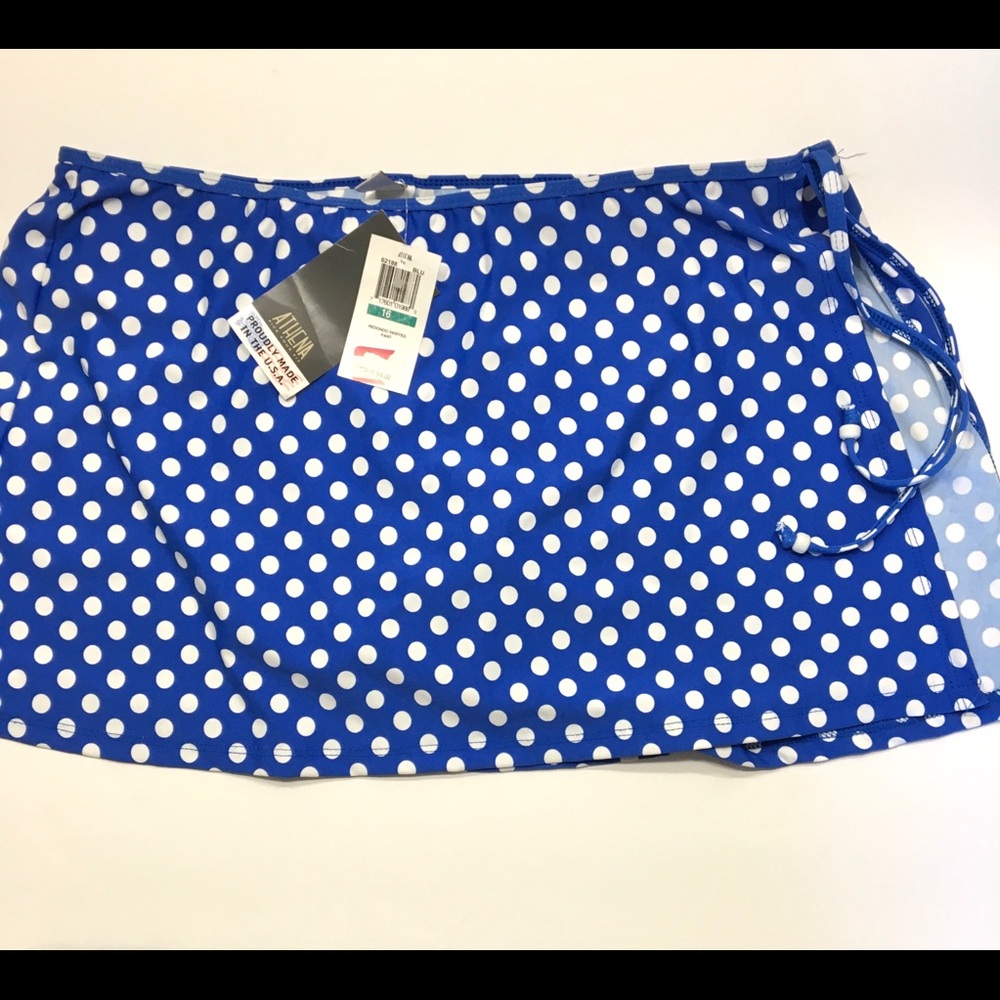 Athena Skirted Bikini Bottom Plus Size 16 NWT Polka Dot Bikini Bottom